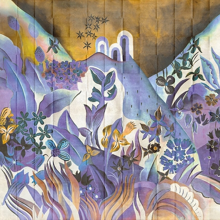 Khroma Elisian Movie panel - Különleges, lila árnyalatos festett tájkép poszter tapéta