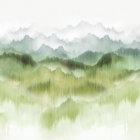 Khroma Vista Forest hegyvidék mintás zöld panel poszter tapéta