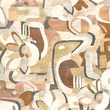 Khroma Warre Soft - Absztrakt mintás, design poszter tapéta, bézs, barna színben