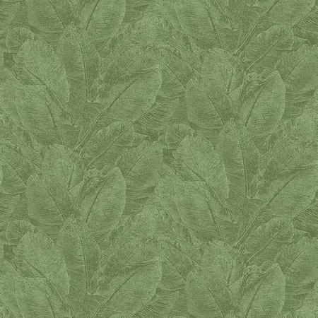 Leveles tapéta, a trópusi levél erezete finoman kidolgozott, zöld színű tapéta.Juan Iguana HAV 302